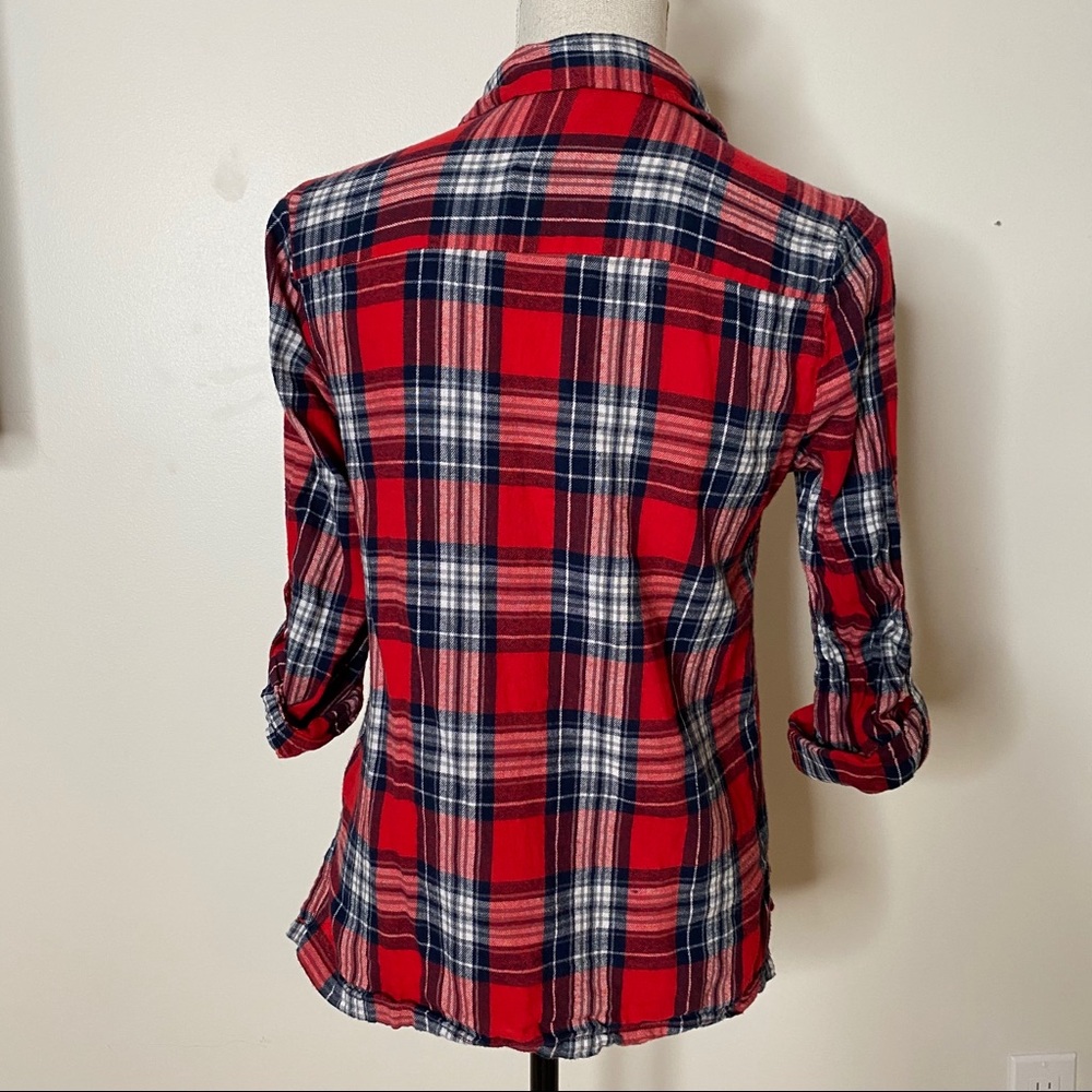 RED Plaid Flannel Tartan Button-Down Shirt - Picture 8 of 12
